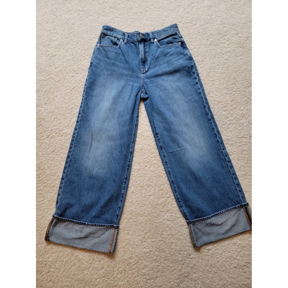 Madewell Superwide Leg Med Wash Denim Jeans Size 29 Wide Cuff